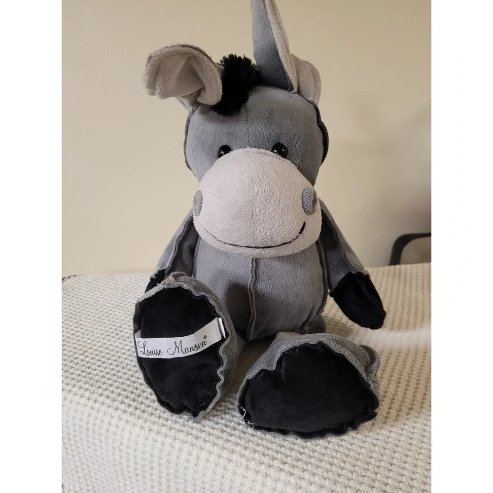Louise Mansen Grey Donkey Plush Stuffed Animal Soft Toy‎ 19 Inch France 22WD929